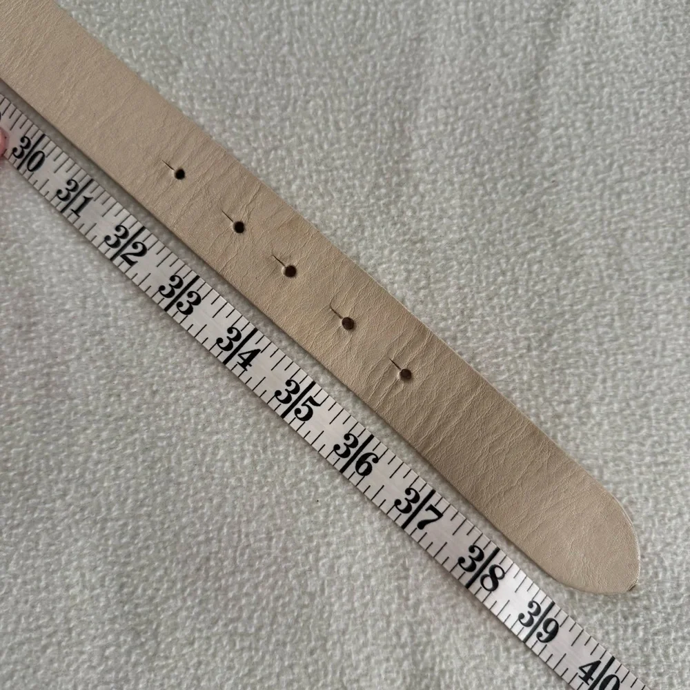 Cole Haan Cream Off White Leather Belt Women Size Small